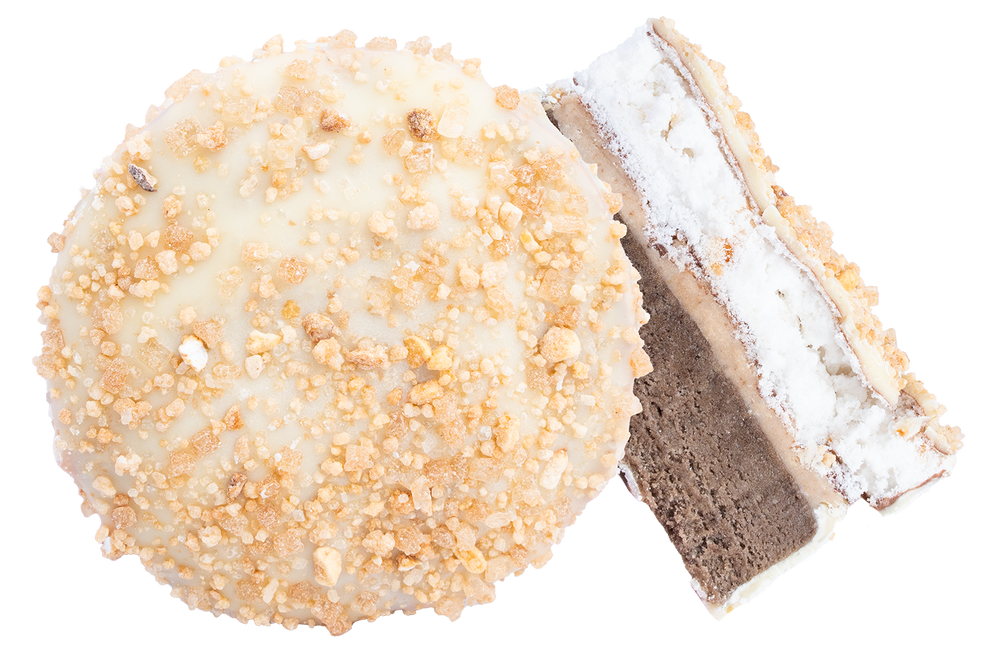 Hazelnootschuim Mokka Gebakje Wit