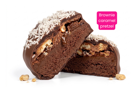 Brownie caramel pretzel doorgesneden - special of the week